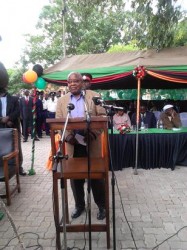 kr Southern provonce Minister Honourable Daniel Munkombwe, who was the guest of honour giving his speech