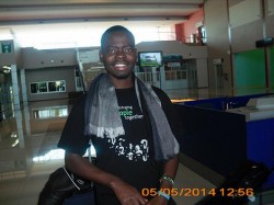 Oscar Matongo upon arrival at Harry Mwaanga Nkumbula International Airport in Livingstone, Zambia